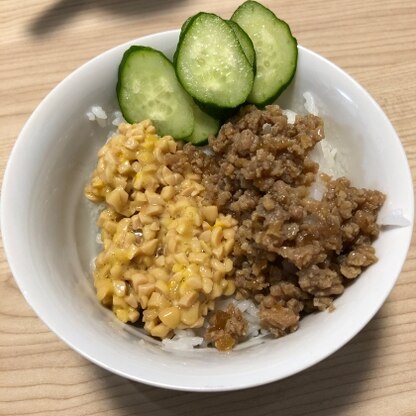 色々のっけて丼風にしました∩^ω^∩
簡単昼ごはんにぴったりでした〜！